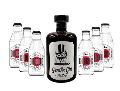 Gin Tonic Set - Gentle Gin Tea Dry 0,5l (47% Vol) + 6x Goldberg Japanese Yuzu T