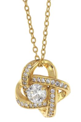 trendor Schmuck Damen-Halskette Gold auf Silber Anhänger Knoten mit Zirkonias 75856