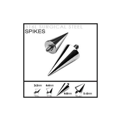Dermal Anchor - Spike Ersatz Chirurgenstahl Silber Aufsatz Micro 1.60mm #108