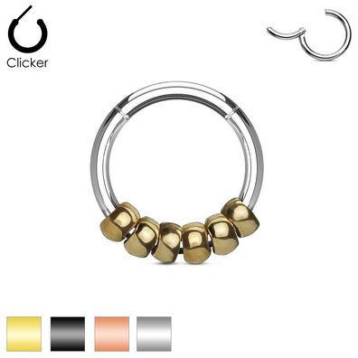 Piercing Clicker - Septum Helix Ring Segment Scharnier Ohr Intim Tragus Perle