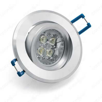 LED Einbauleuchten-Set - Rahmen Aluminium schwenkbar / GU10 Fassung / Power LED ...