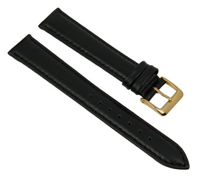 Uhrenarmband Leder Seidenkalb XL schwarz mit Naht 27499G