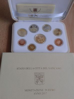Original KMS 2017 PP Vatikan mit 50 euro Goldmünze Vatikan Papst Franziskus