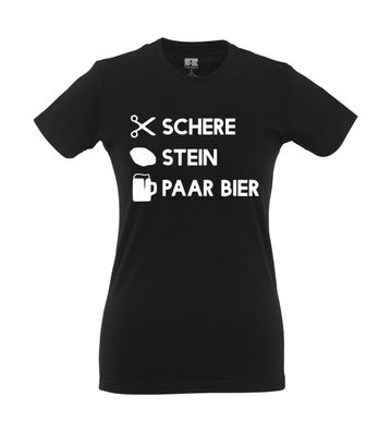 Schere Stein Paar Bier Malle Party I Fun I Lustig I Sprüche I Girlie Shirt
