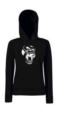 Gorilla Face Sihoutte Affe Dschungel l Girlie Kapuzenpullover