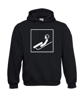 Rennrodeln-Piktogramm luge I Sprüche I Fun I Lustig bis 5XL I Herren Hoodie