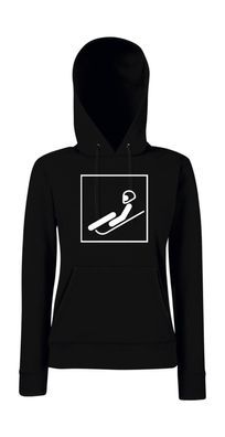 Rennrodeln-Piktogramm luge Wintersport l Girlie Kapuzenpullover