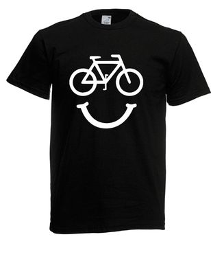 Herren T-Shirt l Fahrrad Smiley Face Radfahren l Größe bis 5XL