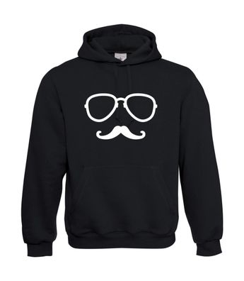 Nerd Mustache I Sprüche I Fun I Lustig bis 5XL I Herren Hoodie