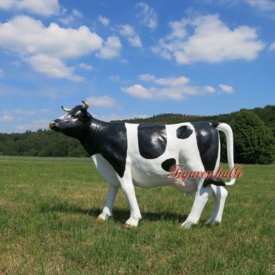 Kuh lebensgroß lebensecht Figur Statue Werbekuh Werbefigur Horn schauend links