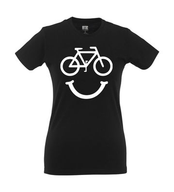 Fahrrad Smiley Face Radfahren I Fun I Lustig I Sprüche I Girlie Shirt