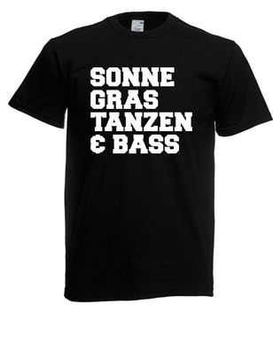 Herren T-Shirt l Sonne Gras Tanzen & Bass l Größe bis 5XL
