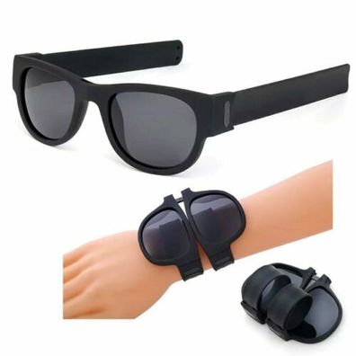 Klapp Sonnenbrille Brille Faltbrille Faltbar 400 UV Schwarz Klappbar Rollbrille