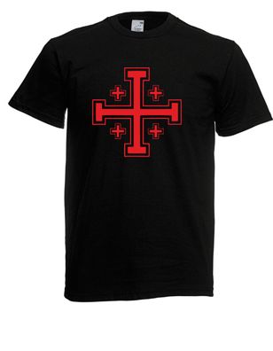 Herren T-Shirt l Jerusalem Kreuz l Größe bis 5XL