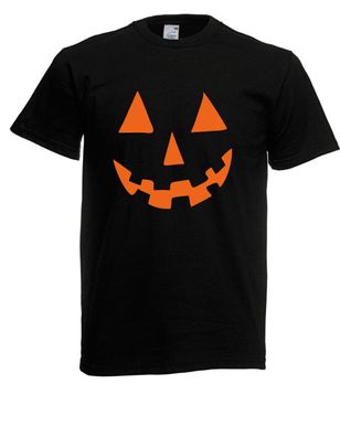 Herren T-Shirt Halloween Kürbis Kopf Größe bis 5XL