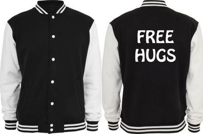 Collegejacke - Free Hugs ( Sprüche / Lustig / Fun / Spaß )