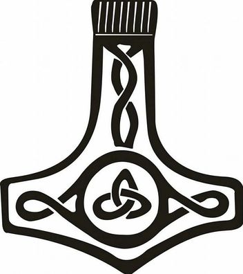 Autoaufkleber - Thorshammer Sticker / Celtic (Schwarz)
