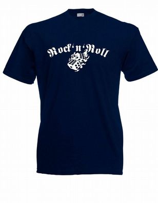 Herren T-Shirt Rock and Roll Würfel bis 5XL