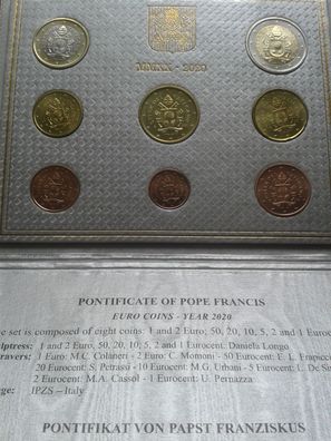 KMS 2020 Vatikan Papst Franziskus im Folder 1 cent-2 euro im Folder - nur 35000 Stück