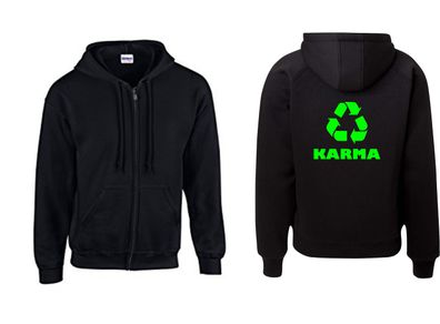 Kapuzenjacke - Karma Recycling Symbol ( Sprüche / Lustig / Fun / Spaß )