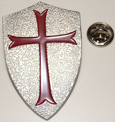Kreuzritter Ritterorden Kreuzzüge Schild groß l Anstecker l Abzeichen l Pin 54