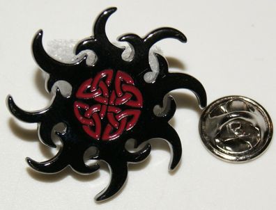 Sonne Sun Wurfstern Black Red Alchemie Skull Got l Anstecker Abzeichen l Pin 73