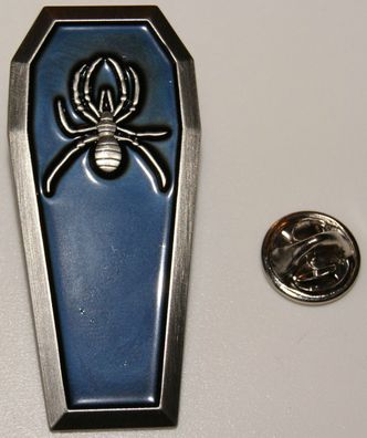 Sarg Spinne Spider Biker Motorrad Skull Gothik l Anstecker l Abzeichen l Pin 155