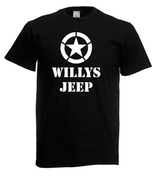 Herren T-Shirt Willys Jeep Größe bis 5XL