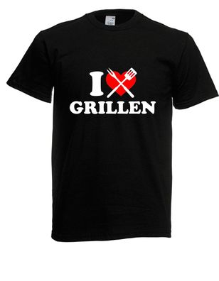 Herren T-Shirt I love Grillen bis 5XL