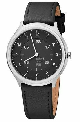 Mondaine Helvetica Regular Smartwatch - Schwarz / Silber - Damen & Herren