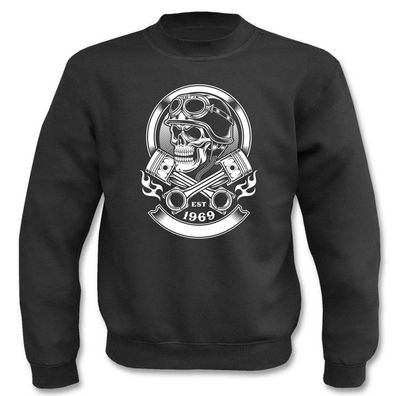 Pullover Vintage Biker Skull, Sweatshirt