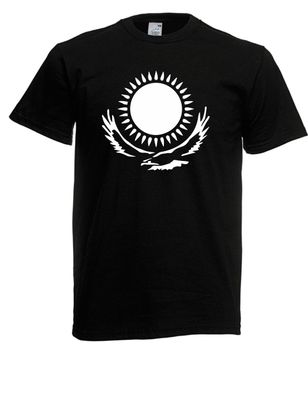 Herren T-Shirt Kasachstan Sonne mit Adler Größe bis 5XL