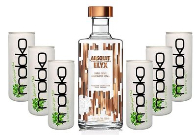 Absolut Elyx Vodka Wodka Set - Absolut Elyx 0,7L (42,3%Vol) + 6x Moloko 250ml i