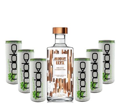 Absolut Elyx Vodka Wodka Set - Absolut Elyx 0,7L (42,3%Vol) + 6x Moloko Sugarfr