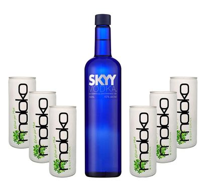 Vodka Set - Skyy Vodka 0,7l 700ml (40% Vol)+ 6x Moloko 250ml inkl. Pfand - EINW