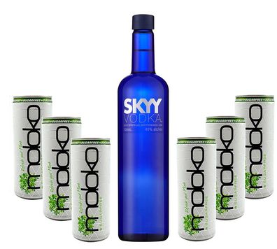 Vodka Set - Skyy Vodka 0,7l 700ml (40% Vol)+ 6x Moloko Sugarfree 250ml inkl. Pf