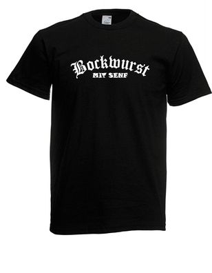 Herren T-Shirt Bockwurst-mit-Senf Größe bis 5XL