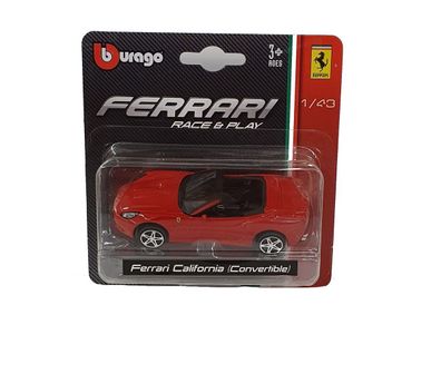 Bburago Ferrari Race & Play Modellauto Ferrari California Convertible 1:43