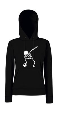 Halloween, das Skeleton abtupft, Fußball werfen l Girlie Kapuzenpullover