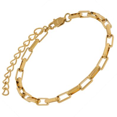 trendor Schmuck Armband Gold auf Edelstahl Weitanker-Kette 75881