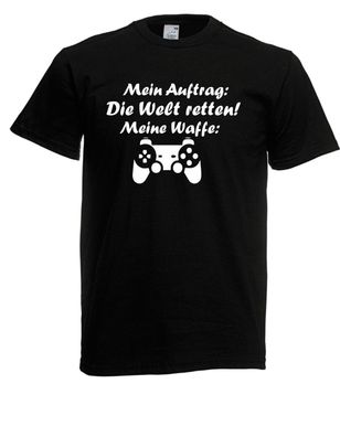 Herren T-Shirt Mein Auftag - Die Welt retten! I Sprüche I Fun I Lustig bis 5XL