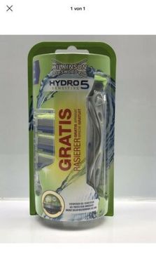 Wilkinson Sword Hydro 5 Sensitive, 5 Klingen mit Gratis Nass-Rasierer