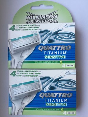 40x Wilkinson Sword Quattro Titanium Sensitive Rasierklingen NEU