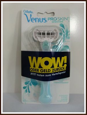 Gillette Venus Pro Skin Sensitiv Razor, 1 Rasierer + 1 Klinge