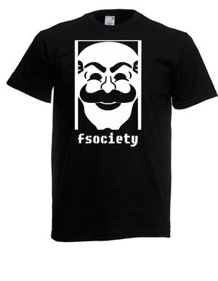 Herren T-Shirt Fsociety Maske bis 5XL