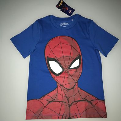 Spiderman T-Shirt für Jungen 100% Baumwolle Kurzarmshirt Blau Rot Marvel