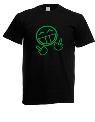 Herren T-Shirt I Fuck You Smiley I neon I grün I bis 5XL