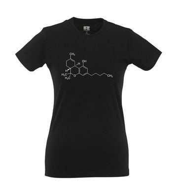 Tetrahydrocannabinol THC Molekül I Fun I Lustig I Sprüche I Girlie Shirt