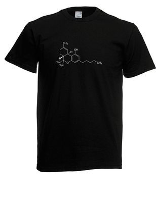 Herren T-Shirt Tetrahydrocannabinol THC Molekül I Sprüche Fun I Lustig bis 5XL