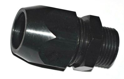 Aluminium - Einschraubverschraubung für PVC-Gewebeschlauch 9x15 schwarz 3/8" AG